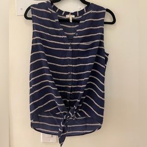 Joie silk nautical tank with tie on bottom